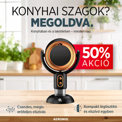 AERONIQ PureFlow™ – Hordozható konyhai elszívó, amit nem kell beszerelni.