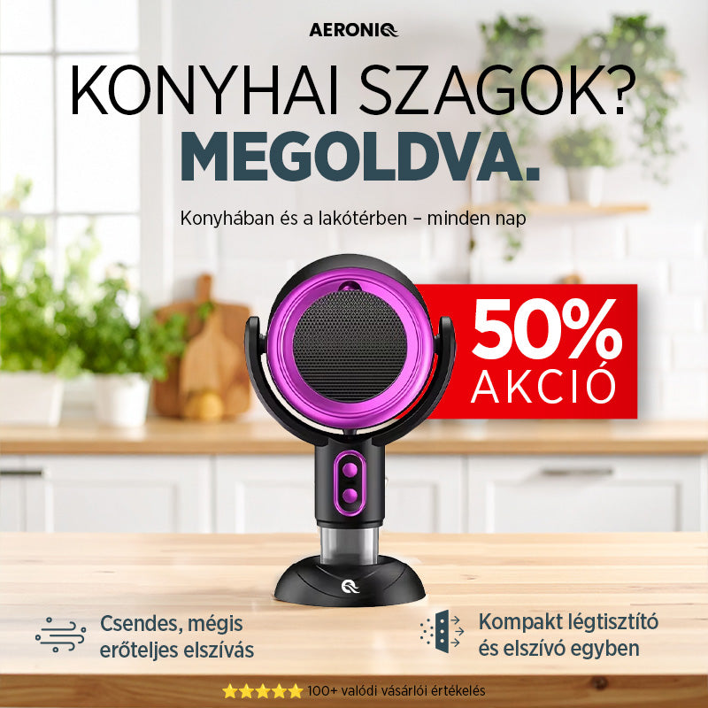 AERONIQ PureFlow™ – Hordozható konyhai elszívó, amit nem kell beszerelni.